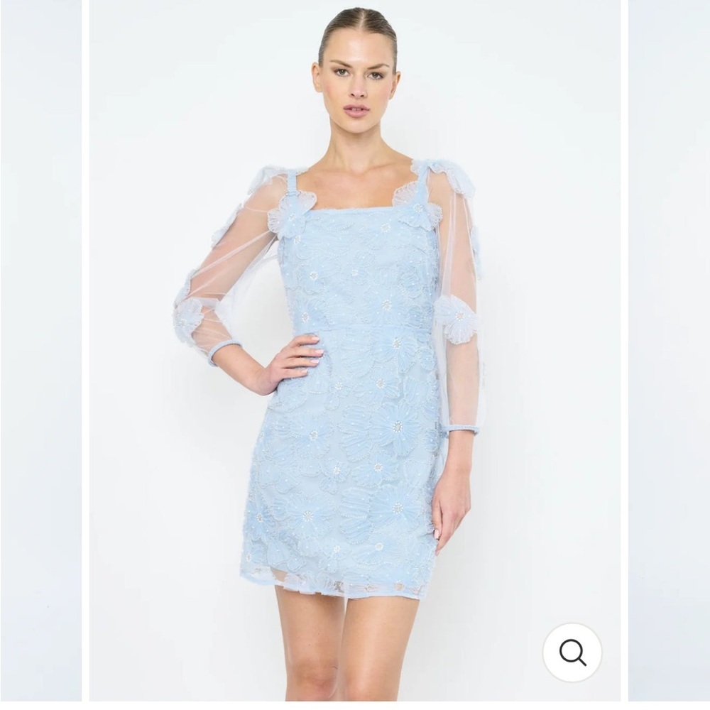 Elegant Blue Lace Dress